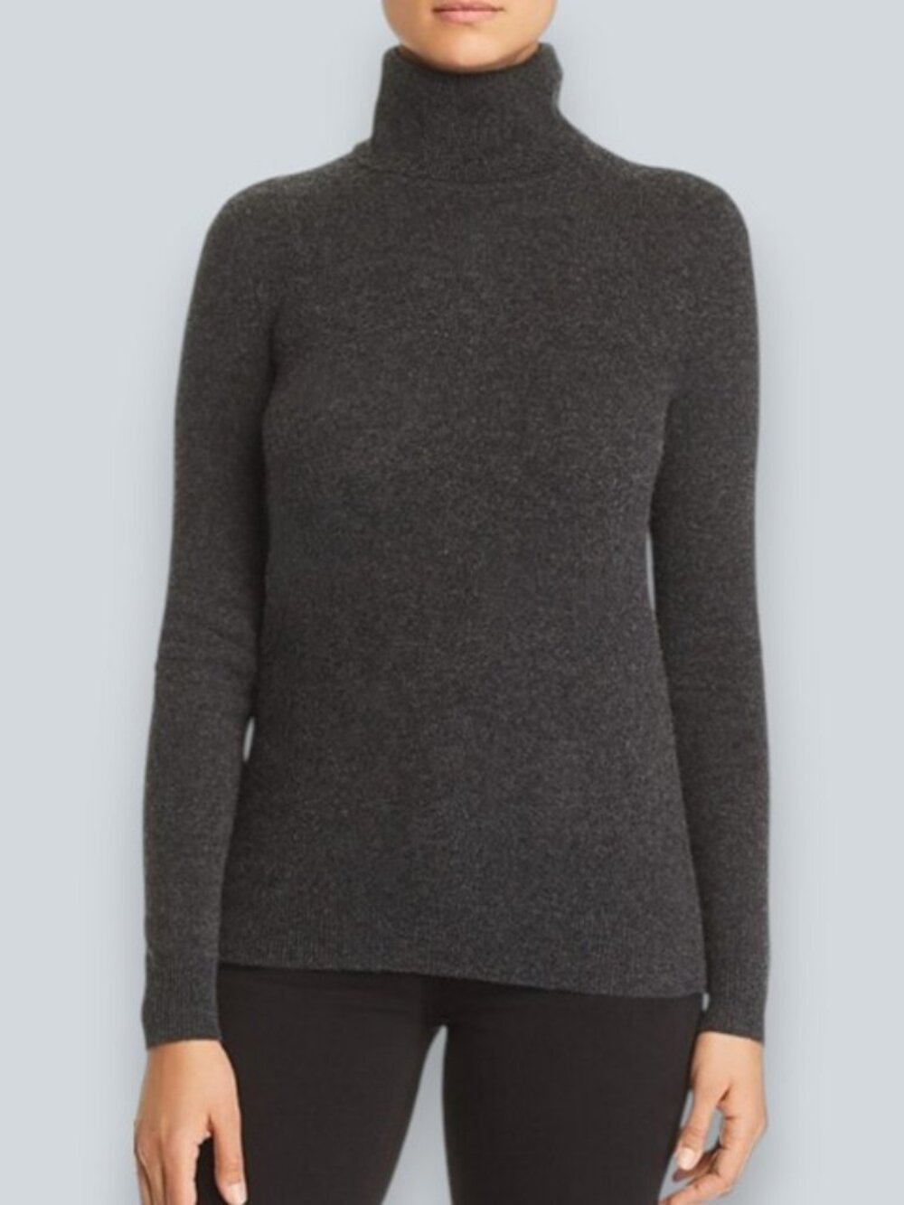 C By Bloomingdales cashmere turtleneck sweater dark grey women's size M